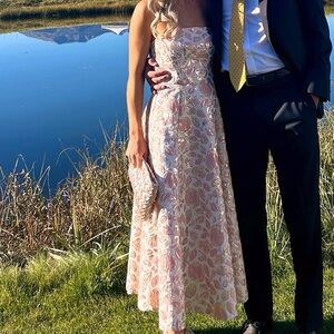 Kate Spade floral Bud Brocade dress — so comfy for a black tie or formal event